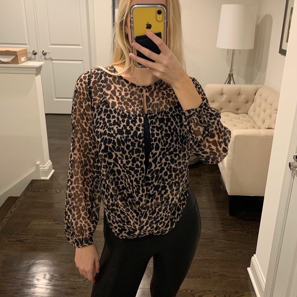 Top Shop Giraffe Print Blouse